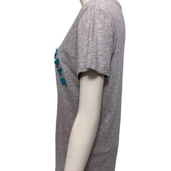 Aeropostale Est 87 Gray Short Sleeve T Shirt Teal Logo Size XLarge - Picture 2 of 8